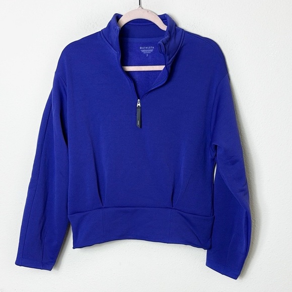 Athleta Sweatshirt size small Purple Blue Indigo Altitude Polartec Half Zip - Picture 1 of 11